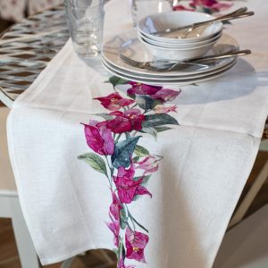 RUNNER 100X40 CON STRISCIA DI FIORI CENTRALE