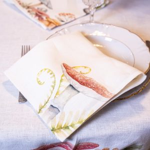 TOVAGLIOLO CON DISEGNO FUNGO ROSSO